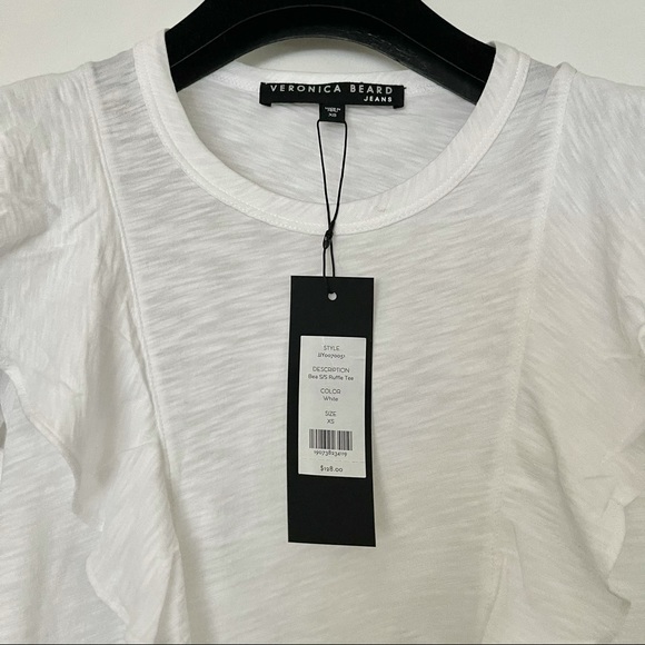 NWT $128 Veronica Beard Bea ruffle tee - Picture 5 of 7
